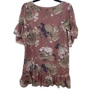 Saints and Secrets Shift Ruffle Floral Dress